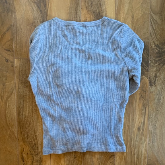 TNA Gray Waffle Cropped Long Sleeve - Picture 3 of 3